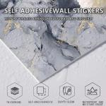 10pcs Peel and Stick Tile Shower Waterproof Marble Tiles Wall Panels, 11.8"x11.8" Self-Adhesive Backsplash Tile, PVC Wall Panels Shower Tiles for Home Bathroom, Kitchen, Living Room Blue