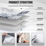 10pcs Peel and Stick Tile Shower Waterproof Marble Tiles Wall Panels, 11.8"x11.8" Self-Adhesive Backsplash Tile, PVC Wall Panels Shower Tiles for Home Bathroom, Kitchen, Living Room Blue