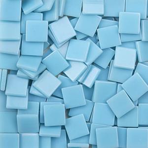 100pcs/25g Mixed Color Mosaic Tiles Resin Glass Mosaic Glass Pieces for Home Decoration or DIY Crafts, Square, 1x1 cm (Light Blue)
