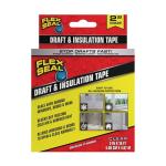 Flex Seal Draft and Insulation Sealing Tape, Flexible, Rubberized, Weatherproof Strip for Windows, Doors, Vents, Works on Wood, Glass, Tile, Metal, Plastic, Fiberglass, Clear, 2 in x 16 ft, Pack of 1