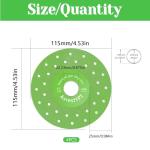 4Pcs 4.53" Vacuum Brazed Ultra-Thin Multi-Pore Flat Abrasive Sheet Disc for Porcelain Glass Ceramic Tile Granite Marble Diamond Saw Blade