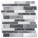 Art3d 10-Sheet Self-Adhesive Tile Backsplash for Kitchen, Vinyl Decorative Marble Tiles, 30 * 30cm