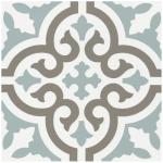 Tenedos HTCRC 8x8 Matte Porcelain Tile – Soft Blue, Taupe & White Patterned Floor and Wall Tile, Vintage Cement Look for Kitchen, Bathroom & Backsplash (34 Pieces)