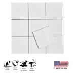 4 in Ceramic Tile Gloss 4 1/4" Box of 10 Pieces for Bathroom Wall and Kitchen Backsplash by Tenedos – Glossy Finish, Classic Look (White)