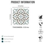 Tenedos HTCRC 8x8 Matte Porcelain Tile – Soft Blue, Taupe & White Patterned Floor and Wall Tile, Vintage Cement Look for Kitchen, Bathroom & Backsplash (34 Pieces)