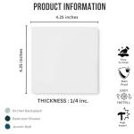 4 in Ceramic Tile Gloss 4 1/4" Box of 10 Pieces for Bathroom Wall and Kitchen Backsplash by Tenedos – Glossy Finish, Classic Look (White)