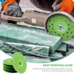 4Pcs 4.53" Vacuum Brazed Ultra-Thin Multi-Pore Flat Abrasive Sheet Disc for Porcelain Glass Ceramic Tile Granite Marble Diamond Saw Blade