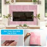 Art3d 11.4 x 9 Inch Heavy-Duty Peel and Stick Backsplash for Home Décor, 10-Pack Vinyl Wall Tiles for Kitchen Countertop, Pink Marble
