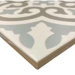 Tenedos HTCRC 8x8 Matte Porcelain Tile – Soft Blue, Taupe & White Patterned Floor and Wall Tile, Vintage Cement Look for Kitchen, Bathroom & Backsplash (34 Pieces)