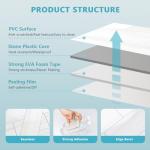 Vamos Tile 4-Piece Glossy Dolomite White Peel and Stick Backsplash Tile,3''x6'' PVC Subway Tile with White Grout, Stick on Backsplash for Kitchen/Bathroom/Fireplace