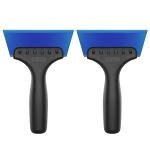 MR.SIGA 2 in 1 Mini Glass Squeegee with Built-in Ice Ripper, 5 Inch Blade, 2 Pack for Tile, Glass, Mirror, Shower, Window Tint, Car