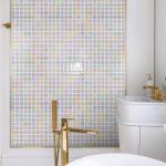 VividCraftX 8.7 Sq.Ft Iridescent Glass Mosaic Pool Tile, Pearlescent White for Swimming Pool & Spa, 11.8" Mesh Mounted Sheets, Waterproof & Frost-Proof for Shower Floor & Waterline