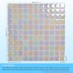 VividCraftX 8.7 Sq.Ft Iridescent Glass Mosaic Pool Tile, Pearlescent White for Swimming Pool & Spa, 11.8" Mesh Mounted Sheets, Waterproof & Frost-Proof for Shower Floor & Waterline