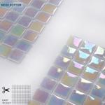 VividCraftX 8.7 Sq.Ft Iridescent Glass Mosaic Pool Tile, Pearlescent White for Swimming Pool & Spa, 11.8" Mesh Mounted Sheets, Waterproof & Frost-Proof for Shower Floor & Waterline