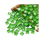 Mosaic Tiles Squares Dark Green Crystal Mosaic Glass Tile for Crafts Bulk DIY Picture Frames Handmade Jewelry Coasters Art Material Decoration,1x1cm,100 Pieces