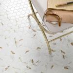 MSI Calacatta Gold 11 in. x 13 in. Hexagon Matte Porcelain Tile for Kitchen Backsplash, Floor Tile, Wall Tile for Bathroom, Shower Wall Tile, Mesh Mounted Mosaic Tile