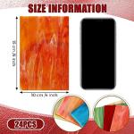 Treela 24 Pcs Vibrant Stained Glass Sheets 4 x 6 Inch Stained Glass Supplies Mosaic Tiles for Craft Projects Variety Mosaic Art Mixed Color Iridescent DIY Home Decor(Colorful)