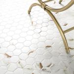 MSI Calacatta Gold 11 in. x 13 in. Hexagon Matte Porcelain Tile for Kitchen Backsplash, Floor Tile, Wall Tile for Bathroom, Shower Wall Tile, Mesh Mounted Mosaic Tile