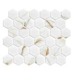 MSI Calacatta Gold 11 in. x 13 in. Hexagon Matte Porcelain Tile for Kitchen Backsplash, Floor Tile, Wall Tile for Bathroom, Shower Wall Tile, Mesh Mounted Mosaic Tile