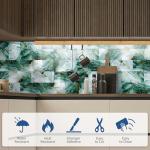 Glossy Emarald Marble Peel and Stick Subway Tile