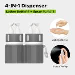 TechoEcho 4-in-1 Travel Shower Dispenser with Suction