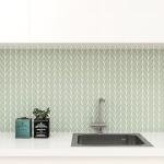 Mint Green Leaf Pattern Mosaic Shower Floor Tile