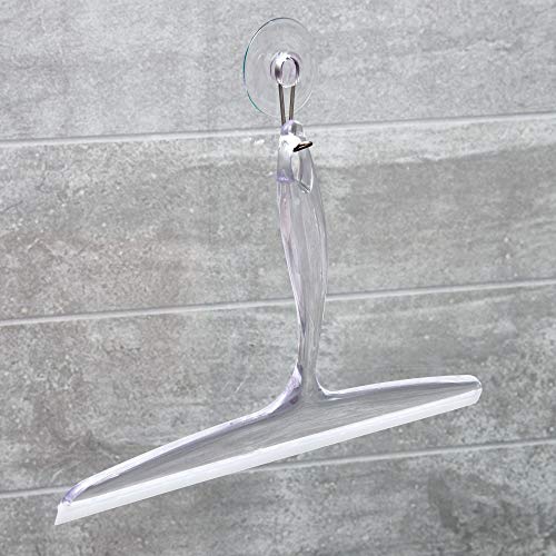 Clear Plastic Shower Squeegee with Suction Hook