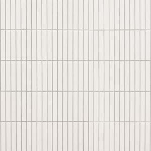 White Matte Porcelain Mosaic Tile, 1x6 Inches