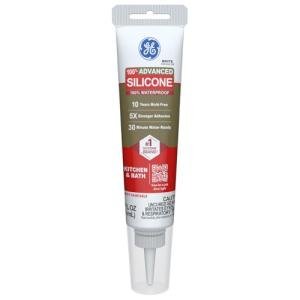 GE Waterproof Silicone Caulk for Showers, 2.8 oz