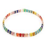Boho Rainbow Beaded Stretch Bracelets Set