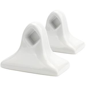 Vintage White Ceramic Towel Bar Rod Holder Set