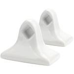 Vintage White Ceramic Towel Bar Rod Holder Set