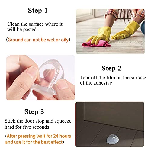 Transparent Self-Adhesive Shower Door Stopper Set