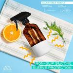 Amber Glass Spray Bottles with Silicone Sleeve - 2 Pack