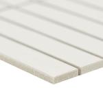 White Matte Porcelain Mosaic Tile, 1x6 Inches