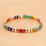 Boho Rainbow Beaded Stretch Bracelets Set