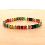 Boho Rainbow Beaded Stretch Bracelets Set