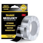 Scotch-Mount Multi-Purpose Gel Tape, Double-Sided Tape for Heavy Duty Applications, Removable Mounting Tape, Nano Tape, Water-Resistant Clear Mounting Tape, Holds up to 20 lbs, 1-Pack