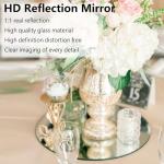 DARENYI 8 inch Glass Round Mirror Circle Wall Mounted for Bathroom, Living Room, Home Decor, Small Round Mirror Plate Trays for Wedding Table Centerpieces