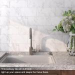 VAOVI Peel and Stick Backsplash Subway Marble Tiles,Kitchen Wall Bathroom Shower Individual Tile Stickers 3.93inx7.87in(23Tiles,Carrara White)