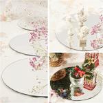 DARENYI 8 inch Glass Round Mirror Circle Wall Mounted for Bathroom, Living Room, Home Decor, Small Round Mirror Plate Trays for Wedding Table Centerpieces