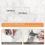 VAOVI Peel and Stick Backsplash Subway Marble Tiles,Kitchen Wall Bathroom Shower Individual Tile Stickers 3.93inx7.87in(23Tiles,Carrara White)