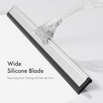 AmazerBath Shower Squeegee for Glass Doors, All-Purpose Squeegee with Suction Hook & Adhesive Hook, Clear Squeegee for Shower Glass, Windows, Mirrors, Tiles and Car Windows - 12 Inches, Clear