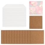 Aspire 12 PCS Ceramic Tiles for Crafts Coasters, Unglazed Square Coasters Bulk, Ceramic Blanks for Alcohol Ink Painting