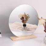 DARENYI 8 inch Glass Round Mirror Circle Wall Mounted for Bathroom, Living Room, Home Decor, Small Round Mirror Plate Trays for Wedding Table Centerpieces
