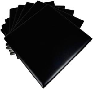 Tenedos Matte Black Ceramic Tile for Bathroom Wall, Shower Surround, and Kitchen Backsplash – Classic Square Design 4 x 4-1/4 Inch – 10 Pieces