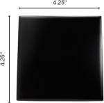 Tenedos Matte Black Ceramic Tile for Bathroom Wall, Shower Surround, and Kitchen Backsplash – Classic Square Design 4 x 4-1/4 Inch – 10 Pieces
