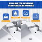 White Touch Up Paint - 7oz Upgraded Matte and Gloss Multi Surface Touch Up Paint Pen for Repairing Scratches, Chips, Cracks on Tubs, Tiles, Enamel, Wood - Tile Paint for Walls, Doors, Furniture