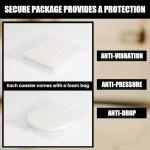 Aspire 12 PCS Ceramic Tiles for Crafts Coasters, Unglazed Square Coasters Bulk, Ceramic Blanks for Alcohol Ink Painting