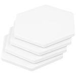 JAPCHET 32 PCS Blank Hexagon Ceramic Coasters with 4 Holders, White Unglazed Ceramic Tiles Coaster with Cork Backing Pads for Acrylic Pouring, Painting Projects